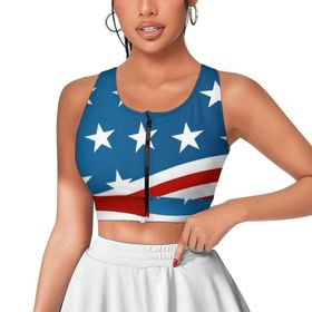 AILLOSA Activewear Tank-Top 3D Baskılı Desen Flag-118 Askılı Kadın Atlet
