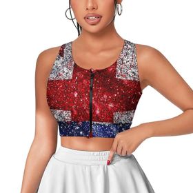 AILLOSA Activewear Tank-Top 3D Baskılı Desen Flag-122 Askılı Kadın Atlet