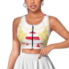 AILLOSA Activewear Tank Top 3D Baskılı Desen Flag-184 Askılı Kadın Atlet