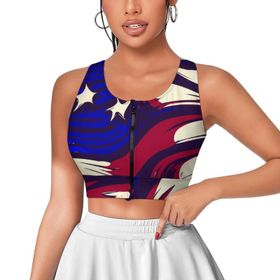 AILLOSA Activewear Tank Top 3D Baskılı Desen Flag-19 Askılı Kadın Atlet