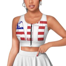 AILLOSA Activewear Tank Top 3D Baskılı Desen Flag-44 Askılı Kadın Atlet