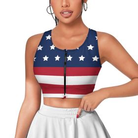 AILLOSA Activewear Tank Top 3D Baskılı Desen Flag-45 Askılı Kadın Atlet