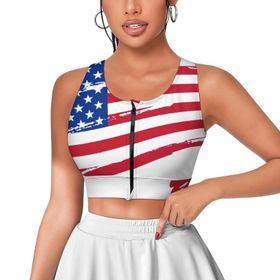AILLOSA Activewear Tank Top 3D Baskılı Desen Flag-47 Askılı Kadın Atlet