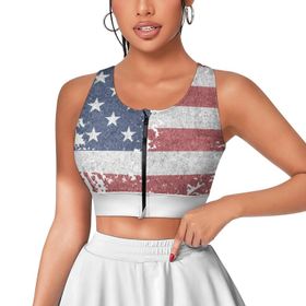 AILLOSA Activewear Tank Top 3D Baskılı Desen Flag-48 Askılı Kadın Atlet