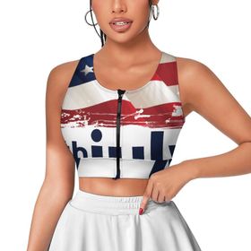 AILLOSA Activewear Tank Top 3D Baskılı Desen Flag-50 Askılı Kadın Atlet