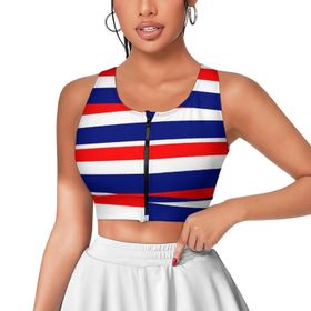 AILLOSA Activewear Tank Top 3D Baskılı Desen Flag-56 Askılı Kadın Atlet