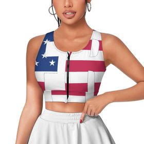AILLOSA Activewear Tank Top 3D Baskılı Desen Flag-63 Askılı Kadın Atlet