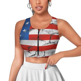 AILLOSA Activewear Tank Top 3D Baskılı Desen Flag-67 Askılı Kadın Atlet