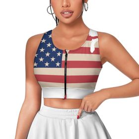 AILLOSA Activewear Tank Top 3D Baskılı Desen Flag-70 Askılı Kadın Atlet