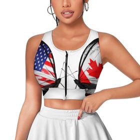 AILLOSA Activewear Tank Top 3D Baskılı Desen Flag-71 Askılı Kadın Atlet