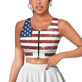 AILLOSA Activewear Tank Top 3D Baskılı Desen Flag-73 Askılı Kadın Atlet