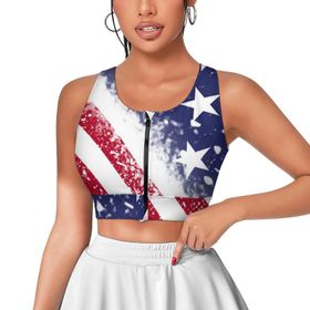 AILLOSA Activewear Tank Top 3D Baskılı Desen Flag-78 Askılı Kadın Atlet