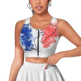 AILLOSA Activewear Tank Top 3D Baskılı Desen Flag-91 Askılı Kadın Atlet