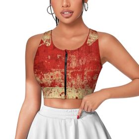 AILLOSA Activewear Tank Top 3D Baskılı Desen Flag-95 Askılı Kadın Atlet