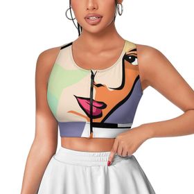 AILLOSA Activewear Tank Top 3D Baskılı Desen TH-151 Askılı Kadın Atlet