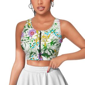 AILLOSA Activewear Tank Top 3D Baskılı Desen YH-606 Askılı Kadın Atlet