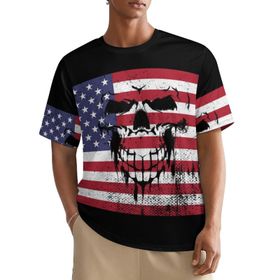 AILLOSA All Over FLAG-36 Kısa Kollu Baskılı Erkek T-shirt