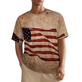 AILLOSA All Over FLAG-42 Kısa Kollu Baskılı Erkek T-shirt