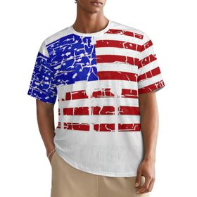 AILLOSA All Over FLAG-90 Kısa Kollu Baskılı Erkek T-shirt