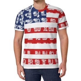AILLOSA All Over Print FLAG-80 Kısa Kollu Baskılı Unisex T-shirt