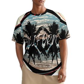 AILLOSA All Over TH-382 Kısa Kollu Baskılı Erkek T-shirt