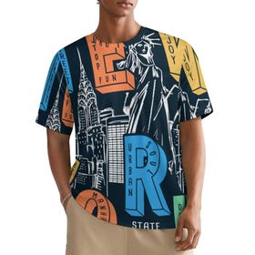 AILLOSA All Over TH-495 Kısa Kollu Baskılı Erkek T-shirt