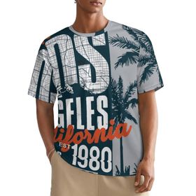 AILLOSA All Over TH-498 Kısa Kollu Baskılı Erkek T-shirt