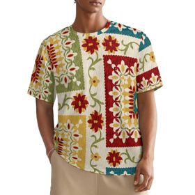 AILLOSA All Over YH-297 Kısa Kollu Baskılı Erkek T-shirt