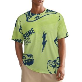 AILLOSA All Over YH-352 Kısa Kollu Baskılı Erkek T-shirt
