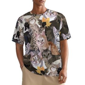 AILLOSA All Over YH-386 Kısa Kollu Baskılı Erkek T-shirt