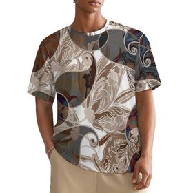 AILLOSA All Over YH-387 Kısa Kollu Baskılı Erkek T-shirt