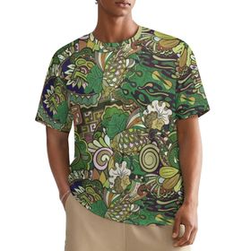 AILLOSA All Over YH-446 Kısa Kollu Baskılı Erkek T-shirt