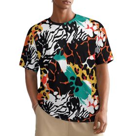 AILLOSA All Over YH-456 Kısa Kollu Baskılı Erkek T-shirt