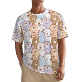 AILLOSA All Over YH-543 Kısa Kollu Baskılı Erkek T-shirt