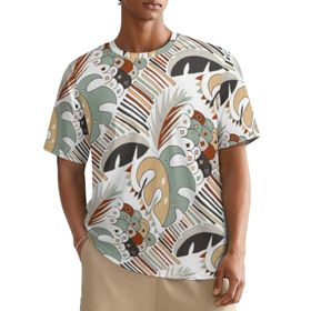 AILLOSA All Over YH-587 Kısa Kollu Baskılı Erkek T-shirt
