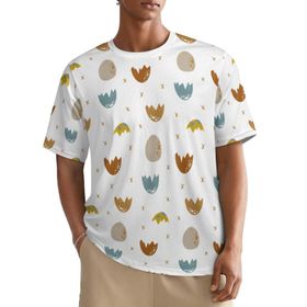 AILLOSA All Over YH-603 Kısa Kollu Baskılı Erkek T-shirt
