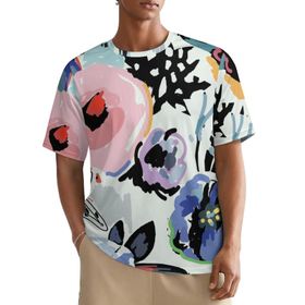 AILLOSA All Over YH-637 Kısa Kollu Baskılı Erkek T-shirt