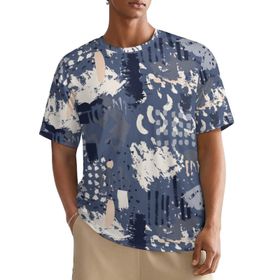AILLOSA All Over YH-647 Kısa Kollu Baskılı Erkek T-shirt