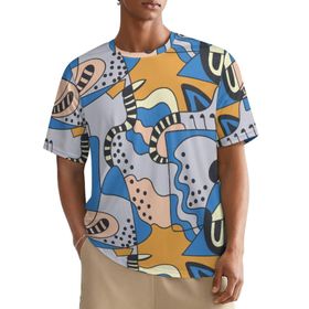 AILLOSA All Over YH-658 Kısa Kollu Baskılı Erkek T-shirt
