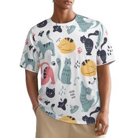 AILLOSA All Over YH-673 Kısa Kollu Baskılı Erkek T-shirt