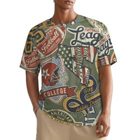 AILLOSA All Over YH-697 Kısa Kollu Baskılı Erkek T-shirt
