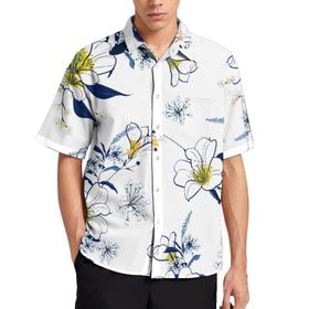 AILLOSA Aloha Hawaii 3D Desen YH-315 Kısa Kollu Erkek Gömlek