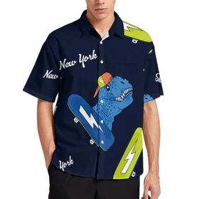 AILLOSA Aloha Hawaii 3D Desen YH-321 Kısa Kollu Erkek Gömlek