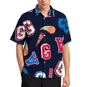 AILLOSA Aloha Hawaii 3D Desen YH-693 Kısa Kollu Erkek Gömlek