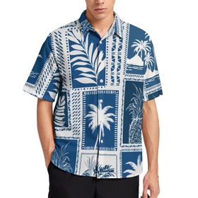 AILLOSA Aloha Hawaii 3D Desen YH-695 Kısa Kollu Erkek Gömlek
