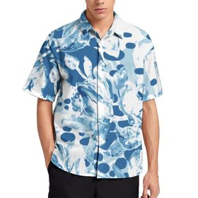 AILLOSA Aloha Hawaii 3D Desen YH-74 Kısa Kollu Erkek Gömlek