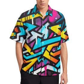 AILLOSA Aloha Hawaii 3D Desen YH-8 Kısa Kollu Erkek Gömlek