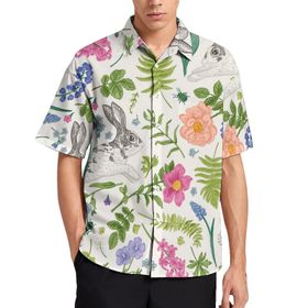 AILLOSA Aloha Hawaii 3D Desen YH-85 Kısa Kollu Erkek Gömlek