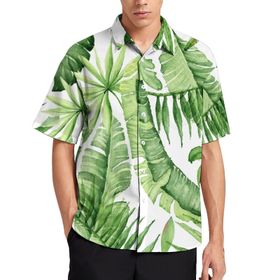 AILLOSA Aloha Hawaii 3D Desen YH-89 Kısa Kollu Erkek Gömlek
