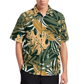 AILLOSA Aloha Hawaii 3D Desen YH-91 Kısa Kollu Erkek Gömlek